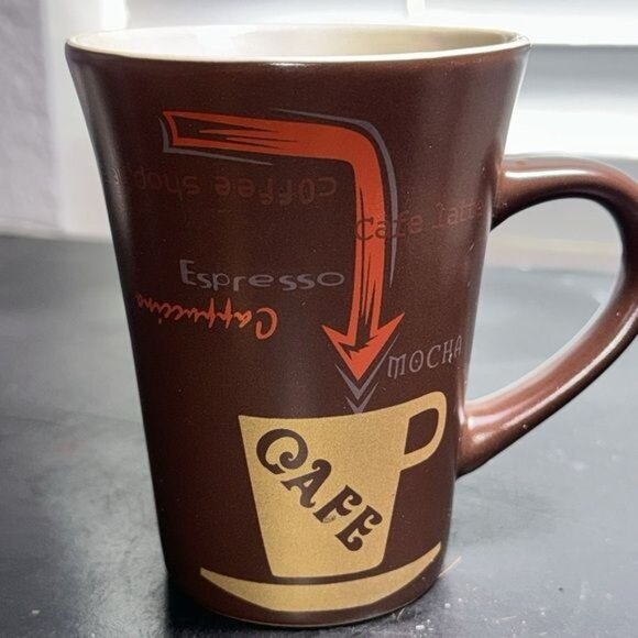 Brown Nida Home Coffee Mug 12 Oz - Espresso Mocha Latte Design - Picture 2 of 6